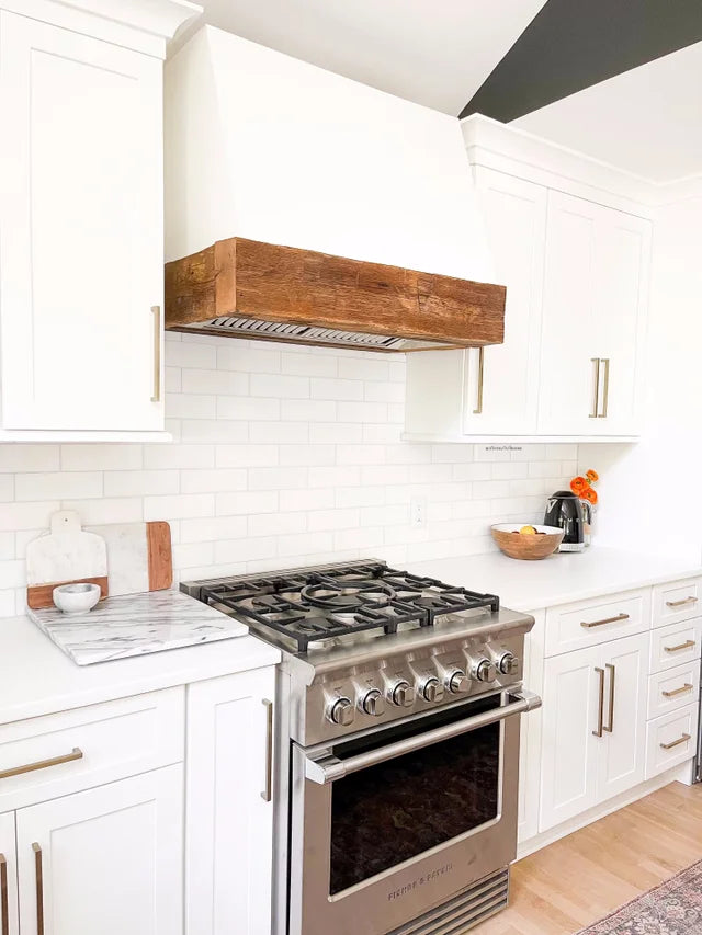 Hand Hewn Antique Oak Beam Vent Hood