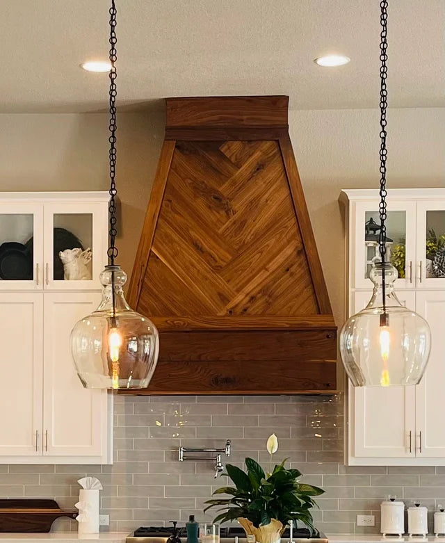 Herringbone Black Walnut Vent Hood