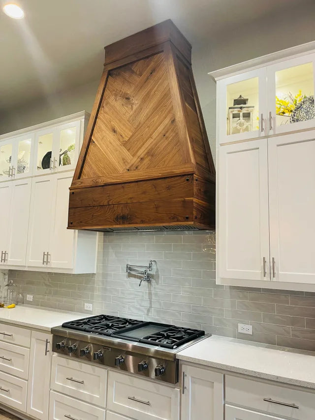 Herringbone Black Walnut Vent Hood